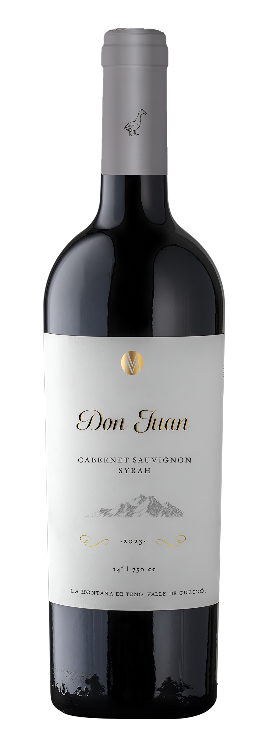 Botella de vino Don Juan, Cabernet Sauvignon/ Syra/ Carmenere/ Petit Verdot